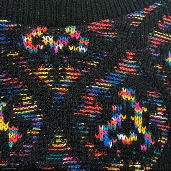 Pandora | Vintage 80’s Sweater Acrylic Mock Neck Black Size Medium - Picture 4 of 7